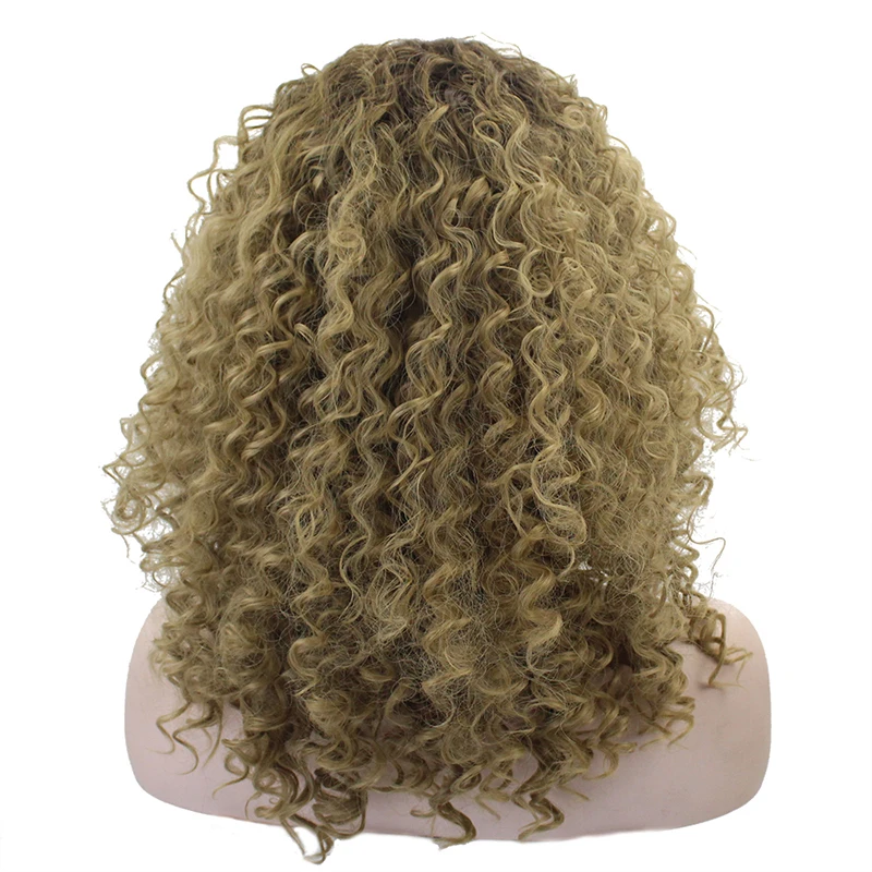 JOY&BEAUTY Natural Brown 18 Inch Medium Small Short Curly Hair Wig High Temperature Fiber Synthetic Female | Шиньоны и парики