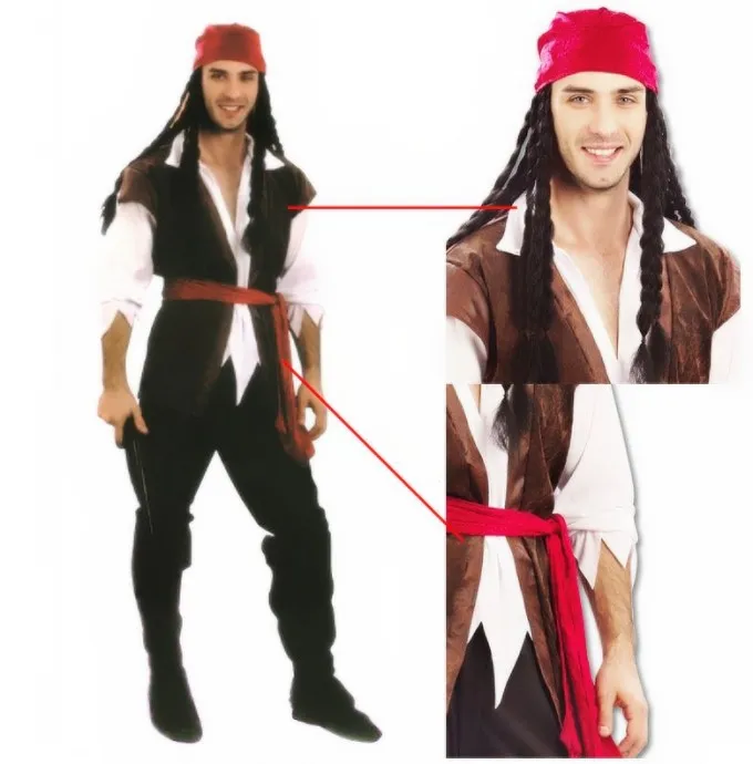 Adult pirate costume for men halloween Cosplay party dress up costume 6pcs in a set , shirt + vest + trouses + boot + headband
Adult pirate costume for men halloween Cosplay party dress up costume 6pcs in a set , shirt + vest + trouses + boot + headband