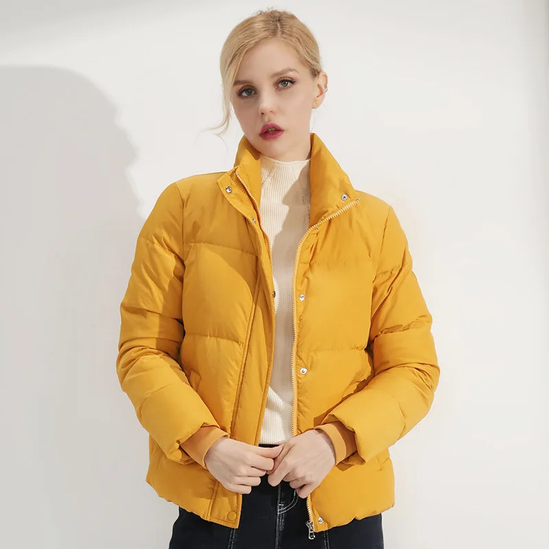 Новая зимняя 2018 high end женская мода воротник с боковой пряжкой куртка пуховик леди