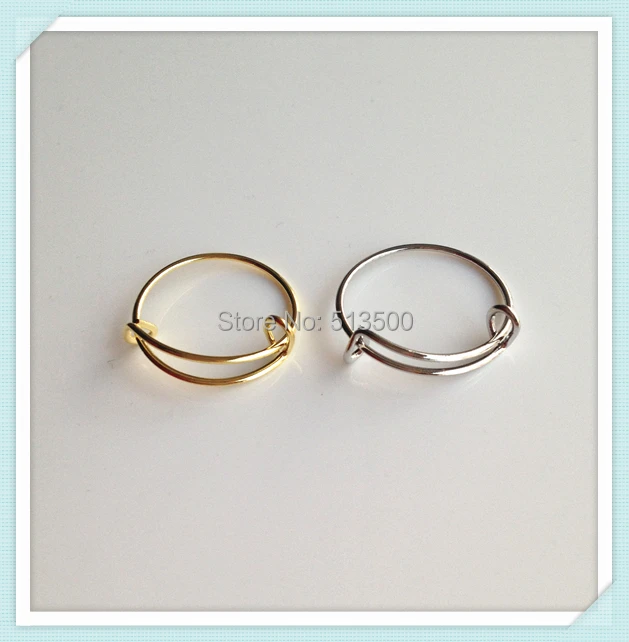 (20pcs a lot) Whosale Adjustable Expandable Wire Ring DIY Rings