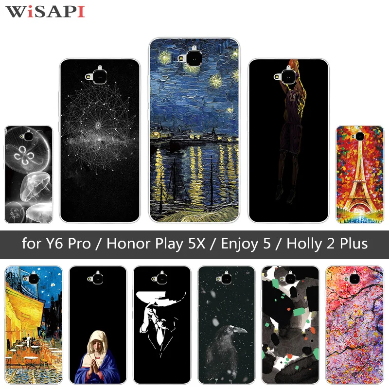 TPU Case For Huawei Honor 4C Pro TIT-AL00 Y6 TIT-L01 Enjoy 5 Holly 2 Plus Jellyfish Cover Play 5X |