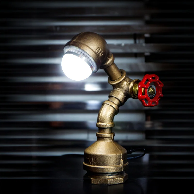 Creative water pipe light American loft retro table lamp LED reading table lamp personality bedside lamp WF5101040
Creative water pipe light American loft retro table lamp LED reading table lamp personality bedside lamp WF5101040