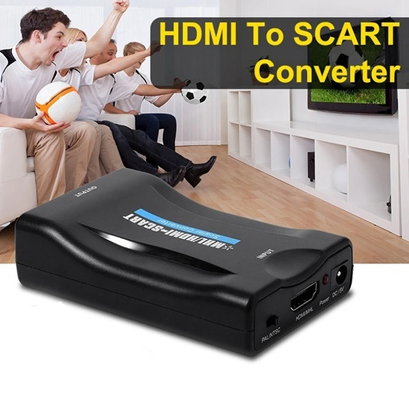 Фото HDMI в SCART композитный видео конвертер аудио адаптер с USB кабелем для SKY TV|Кабели HDMI| |