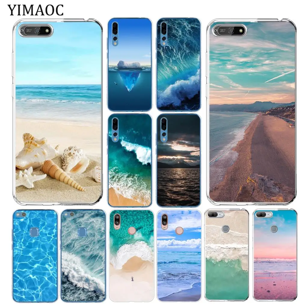 Мягкий силиконовый чехол для телефона YIMAOC Sea Beach spray Huawei Y7 Y6 Y9 Prime 2018 Honor 20 10 8 8C 8X 9X 9