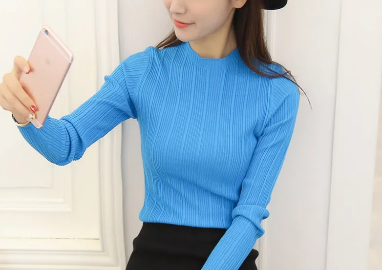Women Half Turtleneck Solid Kintwear Korean Autumn New Fashion High Elastic Slim Sweaters Long Sleeve Ladies Pullover Tops
Women Half Turtleneck Solid Kintwear Korean Autumn New Fashion High Elastic Slim Sweaters Long Sleeve Ladies Pullover Tops