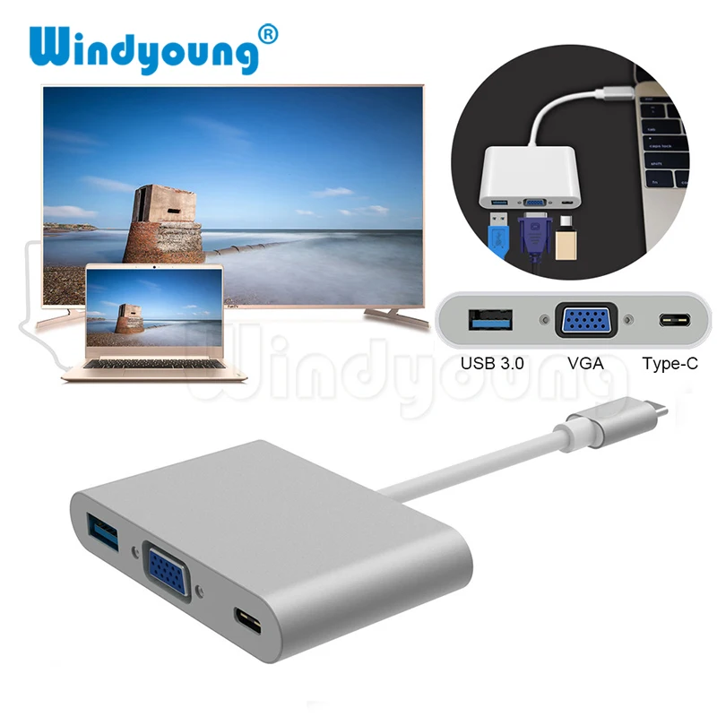 USB 3.1 Type-C To VGA/ USB3.0/ Type C Adapter Male To Female Converter Hub Charging Port For MacBook Google Chromebook
USB 3.1 Type-C To VGA/ USB3.0/ Type C Adapter Male To Female Converter Hub Charging Port For MacBook Google Chromebook