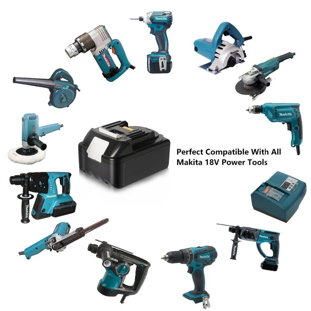 Аккумуляторная литиевая батарея Makita 18 в 6000 мАч для BL1860B BL1850 BL1845 BL1850B BL1830B 194204-5 Lxt400