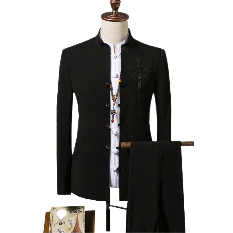 Autumn New Men Suit 2 Piece Set ( Jacket + Pant ) Chinese Style Embroidery Male Blazer Coat and Trousers S-4XL
Autumn New Men Suit 2 Piece Set ( Jacket + Pant ) Chinese Style Embroidery Male Blazer Coat and Trousers S-4XL