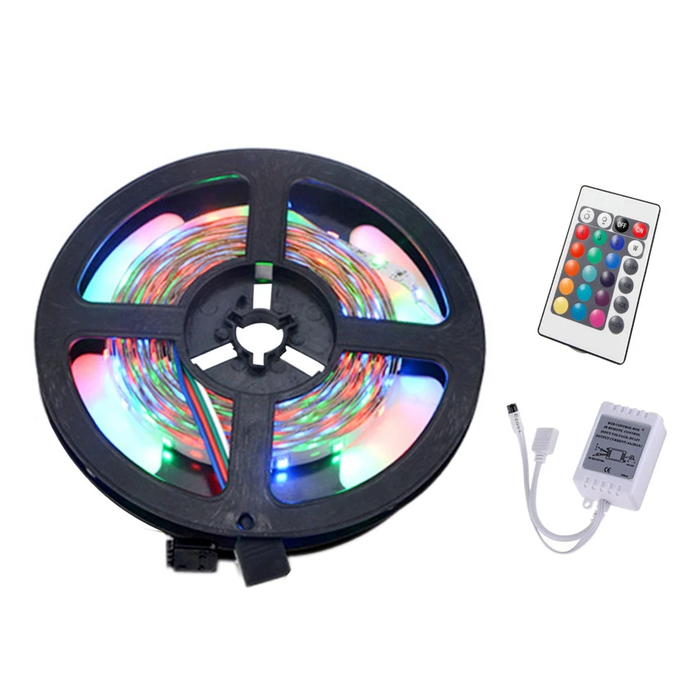 

YWXLight Festival Lighting Linkable 5M 3528SMD 24Key Remote Control Flexible 12V LED RGB Light Strips Channel Letter Lighting