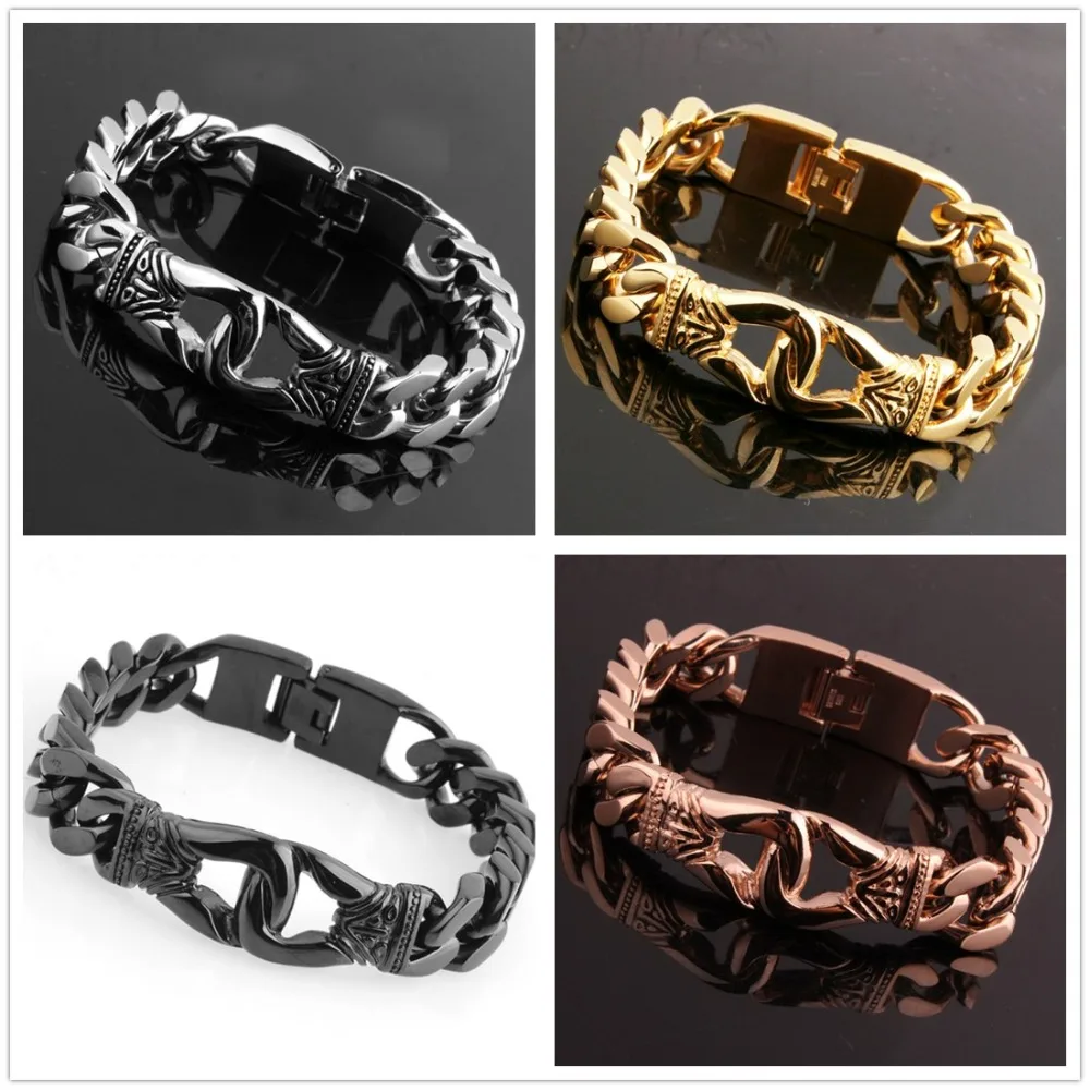 Stainless Steel Silver Color/Gold Color/Black/Rose Gold Color Unisexs Jewelry Cuban Curb Chain Mens Womens Bracelet Gift 8.5"
Stainless Steel Silver Color/Gold Color/Black/Rose Gold Color Unisexs Jewelry Cuban Curb Chain Mens Womens Bracelet Gift 8.5"