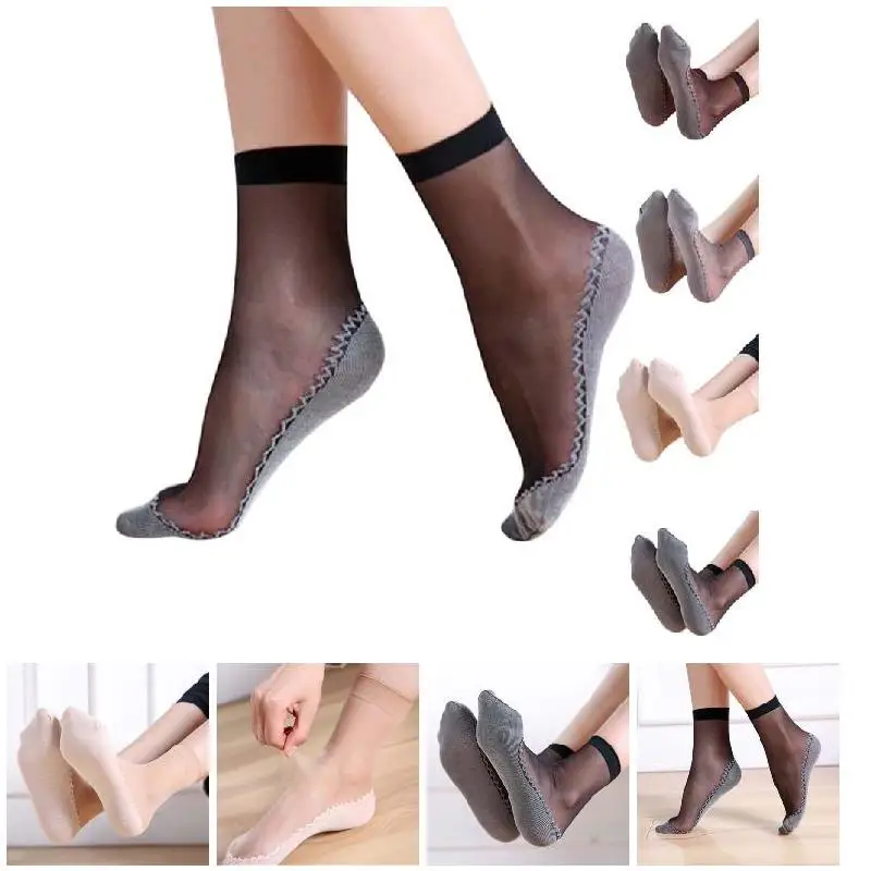 Hot 1 Pair Spring Summer Women Soft Socks Casual Non-Slip Bottom Splice Fashion Transparent Ladies Girls Thin Silk Sock
Hot 1 Pair Spring Summer Women Soft Socks Casual Non-Slip Bottom Splice Fashion Transparent Ladies Girls Thin Silk Sock