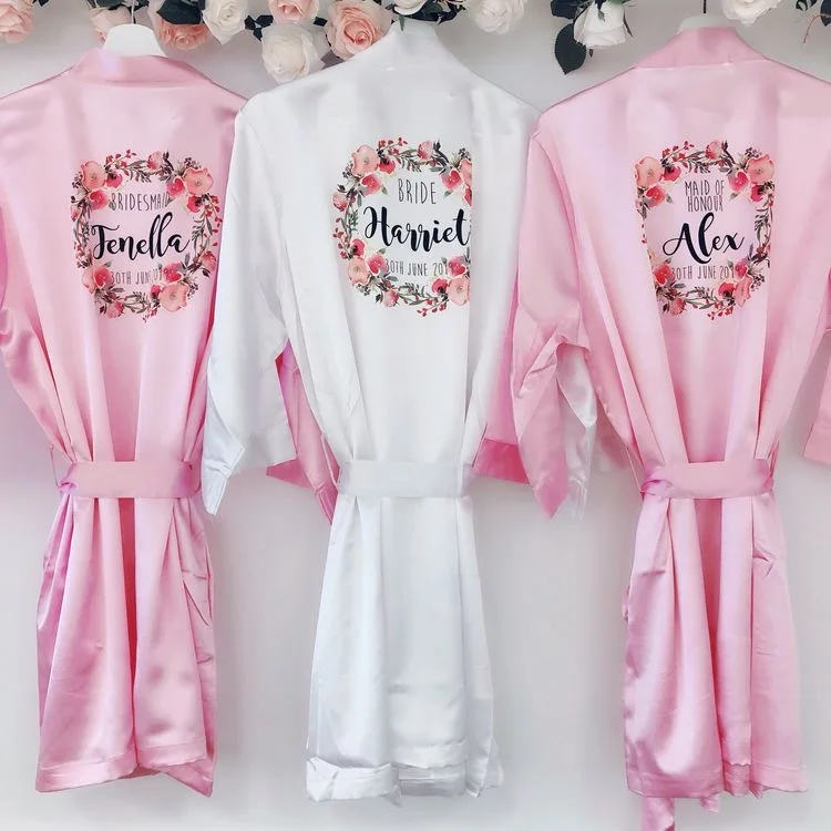 custom Flower Birthday party gifts Wedding personalized Team Bride robes Bridesmaid gift satin kimono robe
custom Flower Birthday party gifts Wedding personalized Team Bride robes Bridesmaid gift satin kimono robe