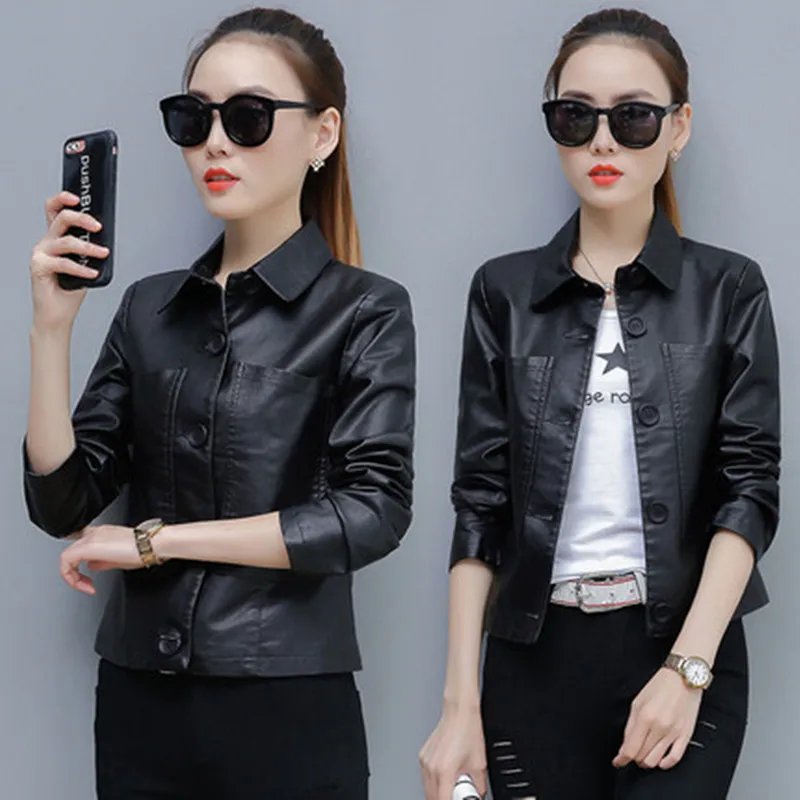 Plus Size M-4XL Women Leather Jacket 2020 spring Autumn Women Leather Coat Slim Short black green caramel Outerwear bs5722
Plus Size M-4XL Women Leather Jacket 2020 spring Autumn Women Leather Coat Slim Short black green caramel Outerwear bs5722