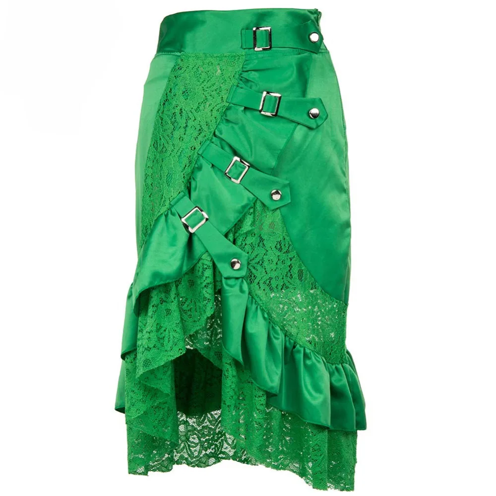 Green Satin & Floral Ruffle Lace Asymmetrical Victorian Steampunk Clothing Gothic Skirts Women Sexy Vintage Skirt Plus Size 6XL
Green Satin & Floral Ruffle Lace Asymmetrical Victorian Steampunk Clothing Gothic Skirts Women Sexy Vintage Skirt Plus Size 6XL