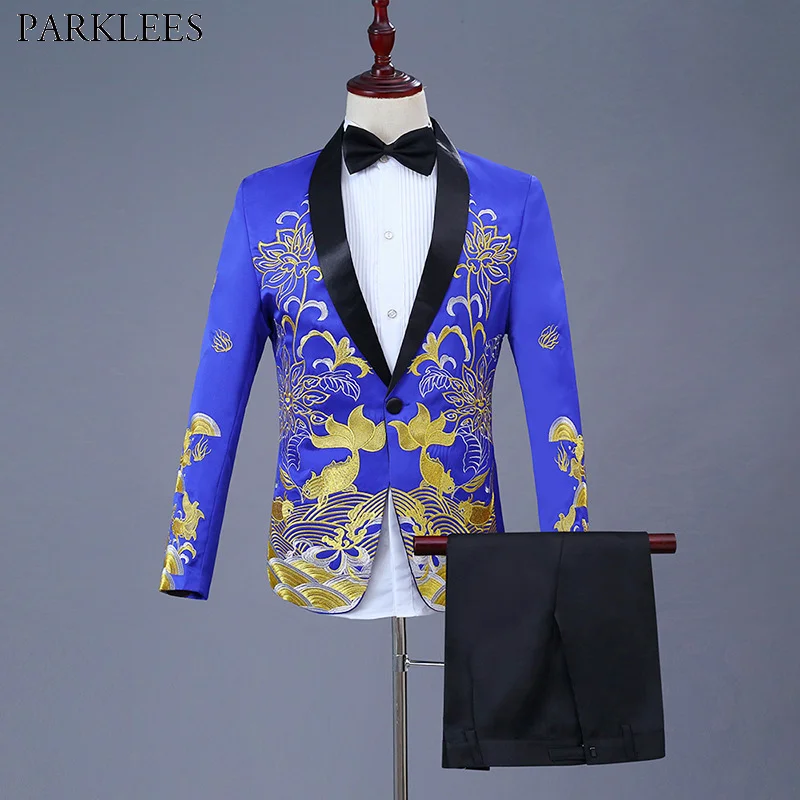 Royal Blue Shawl Collar Suit Men 2 Piece Suit (Jacket+Pants) Wedding Groom Dress Suits Men Stage Singer Clothes Terno Masculino
Royal Blue Shawl Collar Suit Men 2 Piece Suit (Jacket+Pants) Wedding Groom Dress Suits Men Stage Singer Clothes Terno Masculino