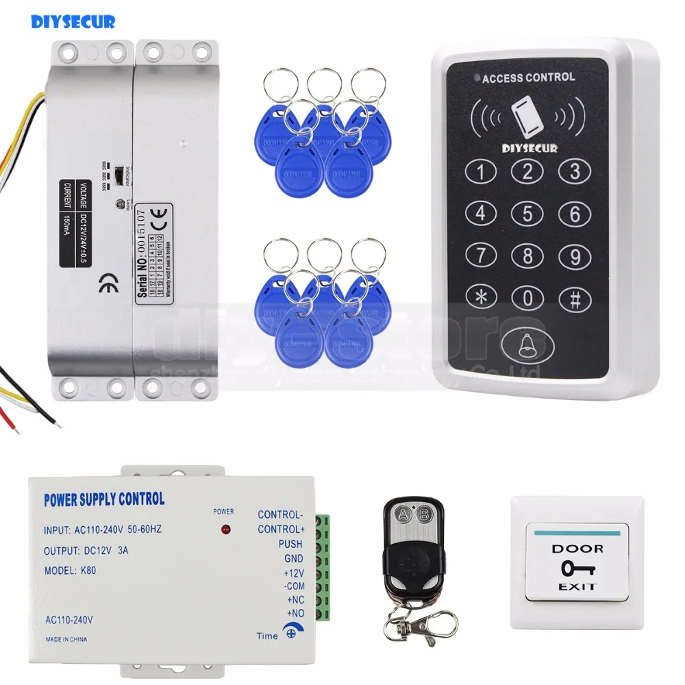 DIYSECUR 125KHz RFID Keypad Access Control Security System Full Kit Set + Electric Drop Bolt Lock Electric Mortise Lock
DIYSECUR 125KHz RFID Keypad Access Control Security System Full Kit Set + Electric Drop Bolt Lock Electric Mortise Lock