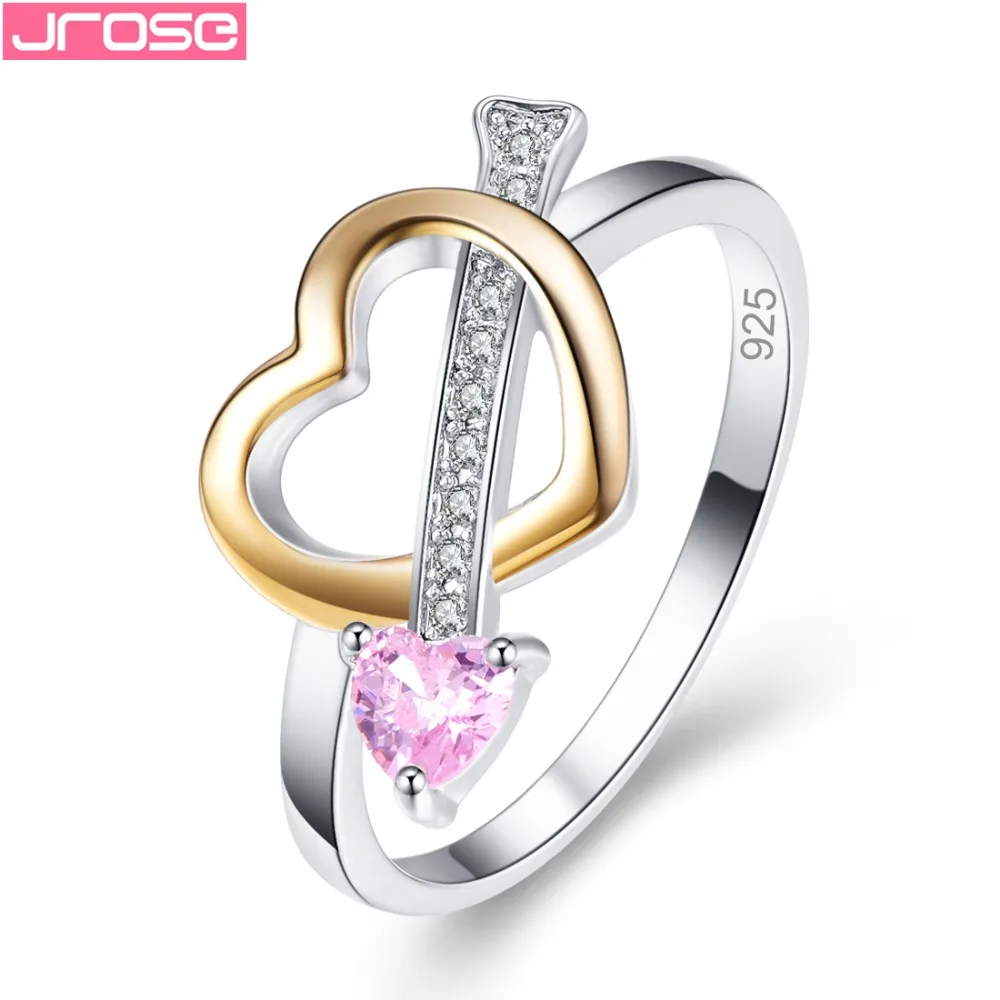 JROSE Arrow of Cupid Heart Cut Pink & Champagne & White CZ Fashion Jewelry Silver Ring Size 6 7 8 9 For Women Engagement
JROSE Arrow of Cupid Heart Cut Pink & Champagne & White CZ Fashion Jewelry Silver Ring Size 6 7 8 9 For Women Engagement