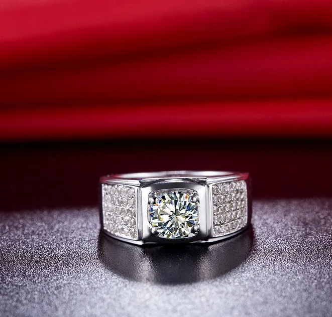 Solid 18K White Gold AU750 Ring 1CT Round Diamond Men Ring Statement Birthday Jewelry Gift For Girl Friend
Solid 18K White Gold AU750 Ring 1CT Round Diamond Men Ring Statement Birthday Jewelry Gift For Girl Friend