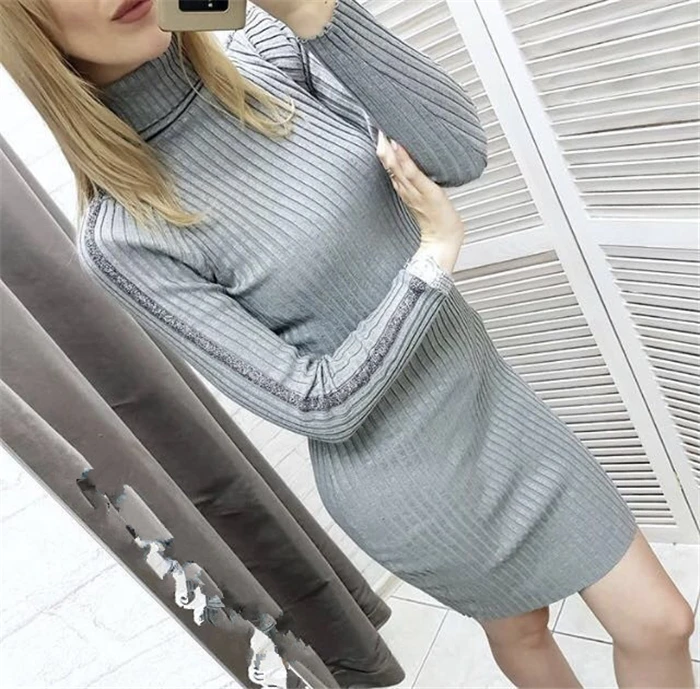 Women Dress Rushed Cotton Knit Dress 2018 Autumn New Women's Fashion High Collar Metal Wire Stitching Package Hip Pencil Female
Women Dress Rushed Cotton Knit Dress 2018 Autumn New Women's Fashion High Collar Metal Wire Stitching Package Hip Pencil Female