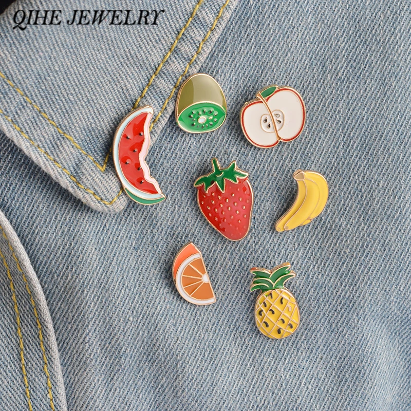 QIHE JEWELRY 7PCS/Set Watermelon Kiwi Strawberry Orange Banana Apple Pineapple Fruit Brooch Pin Badge Vintage Fruit Jewelry
QIHE JEWELRY 7PCS/Set Watermelon Kiwi Strawberry Orange Banana Apple Pineapple Fruit Brooch Pin Badge Vintage Fruit Jewelry