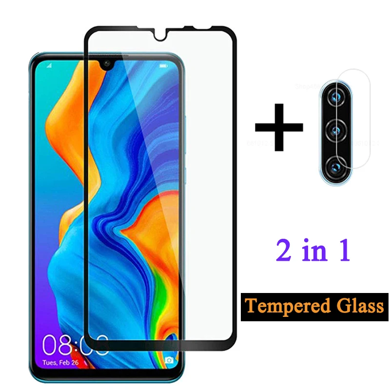 Защитное стекло 2 в 1 для Huawei P30 lite объектива камеры закаленное защиты экрана p 30 |