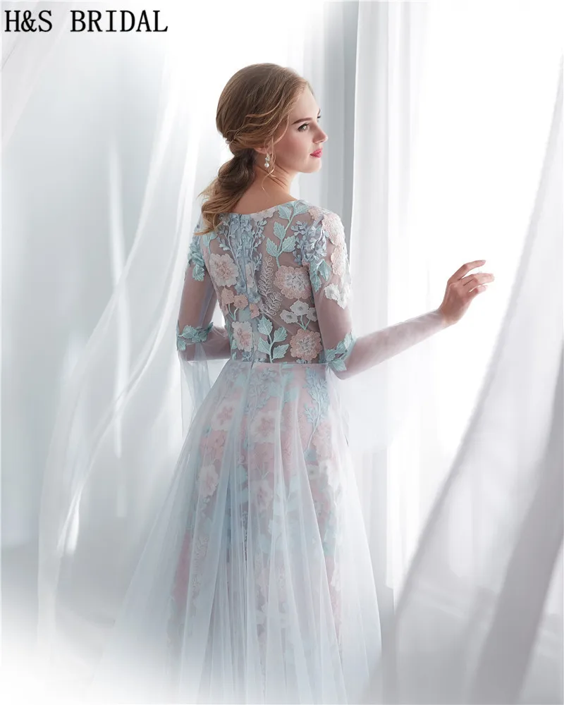 H&S BRIDAL Light Blue Long Sleeve Evening Dress Sexy Lace Evening Dresses 2020 vestidos tulle Lace Prom Dresses robe de soiree
H&S BRIDAL Light Blue Long Sleeve Evening Dress Sexy Lace Evening Dresses 2020 vestidos tulle Lace Prom Dresses robe de soiree