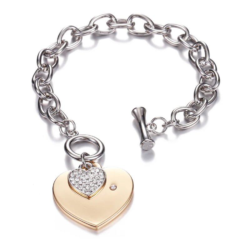 2019 Fashion Woman Bracelets Doublt Love Heart Charm with Link Chain Birthday Party Gift Jewelry For Lady Bracelet femme
2019 Fashion Woman Bracelets Doublt Love Heart Charm with Link Chain Birthday Party Gift Jewelry For Lady Bracelet femme