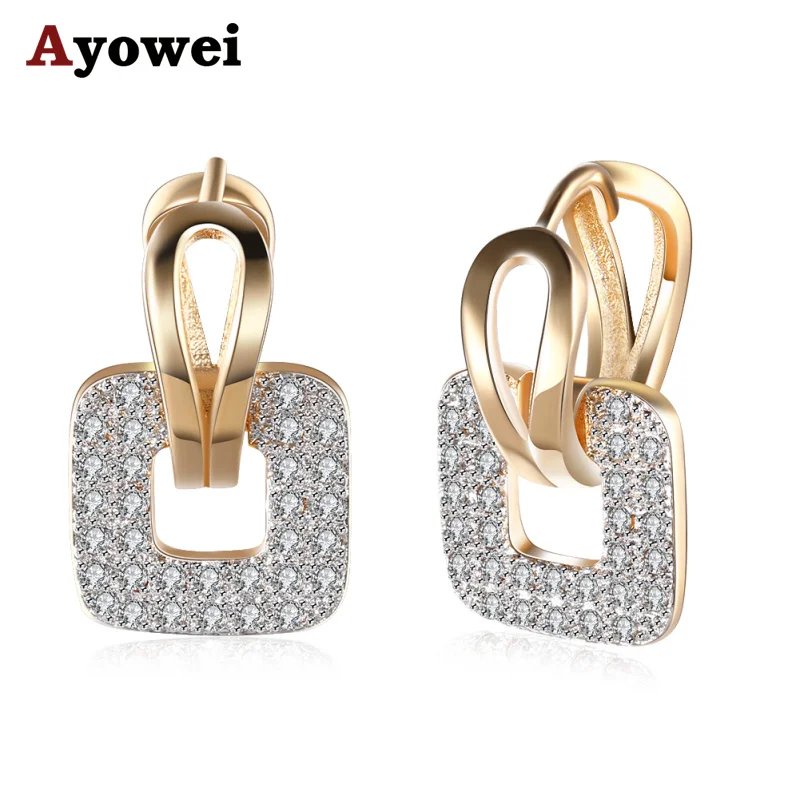 Ayowei chic crystal white zircon champagne golden color hoop earrings women fashion office style dinner jewelry JE1190A
Ayowei chic crystal white zircon champagne golden color hoop earrings women fashion office style dinner jewelry JE1190A