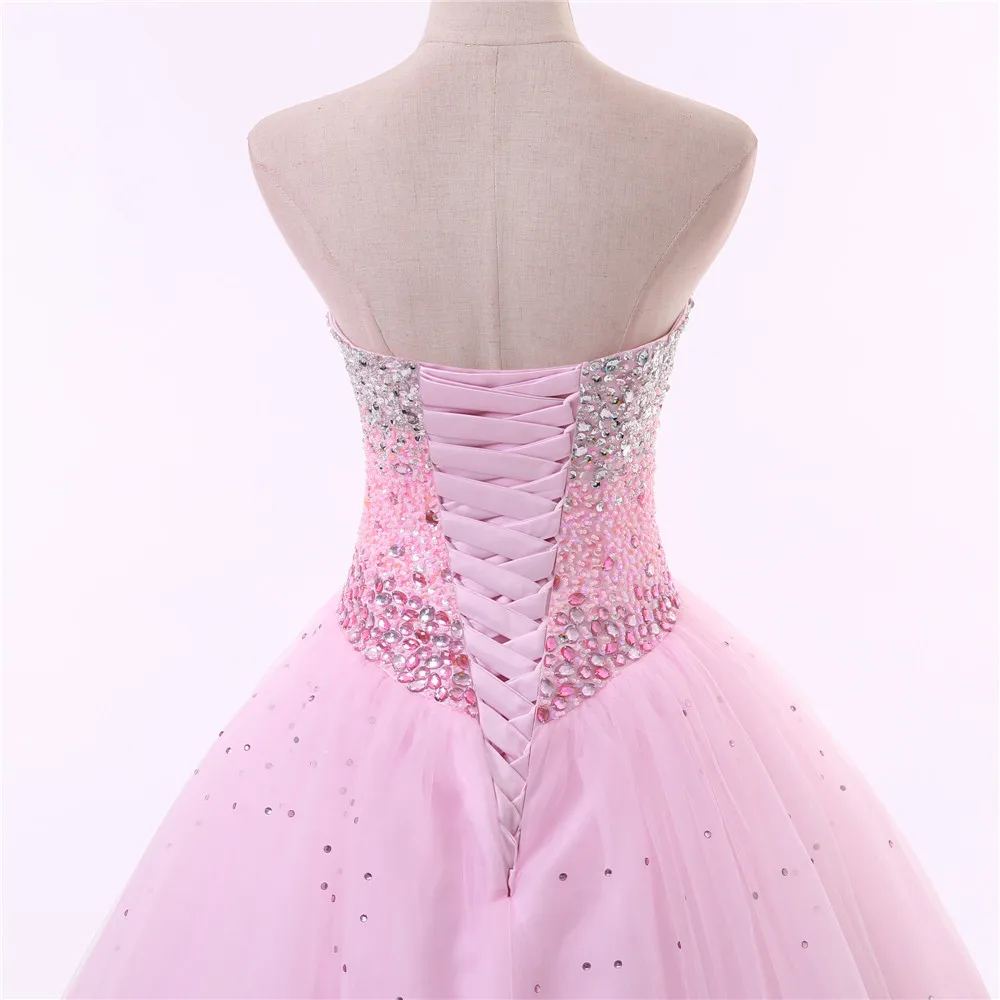 Pink Quinceanera Dresses Ball Gown Sweetheart Tulle Beaded Crystals Luxurious Cheap Sweet 16 Dresses
Pink Quinceanera Dresses Ball Gown Sweetheart Tulle Beaded Crystals Luxurious Cheap Sweet 16 Dresses