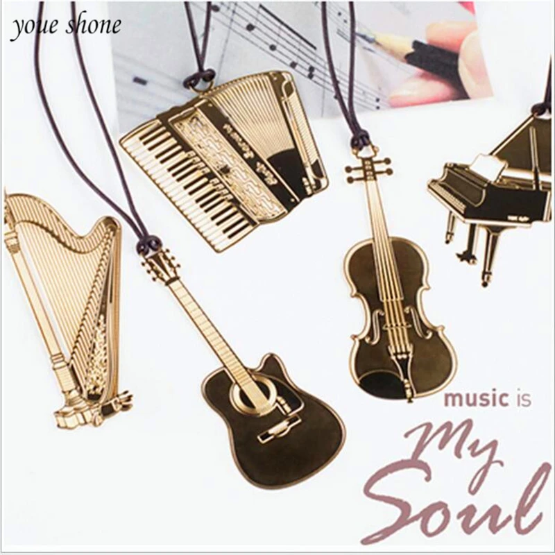 1PCS Exquisite Musical Instrument Metal Gilded Lanyard Creative Bookmark Music Equipment Modeling Book Mark
1PCS Exquisite Musical Instrument Metal Gilded Lanyard Creative Bookmark Music Equipment Modeling Book Mark