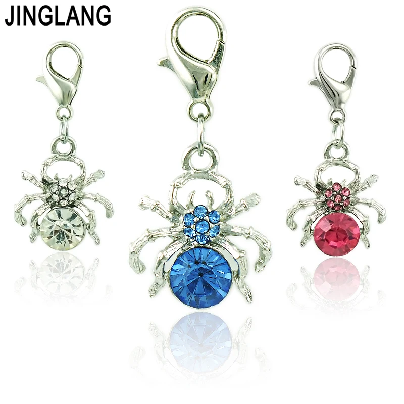 JINGLANG Fashion Charm With Lobster Clasp Dangle Rhinestone Spiders Animals Pendants DIY Charms For Jewelry Making Accessories
JINGLANG Fashion Charm With Lobster Clasp Dangle Rhinestone Spiders Animals Pendants DIY Charms For Jewelry Making Accessories