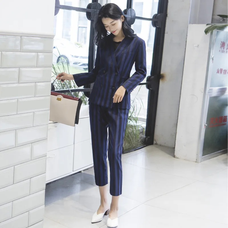 Suit female 2019 new striped slim small suit jacket was thin high waist casual pants temperament women's two-piece
Suit female 2019 new striped slim small suit jacket was thin high waist casual pants temperament women's two-piece