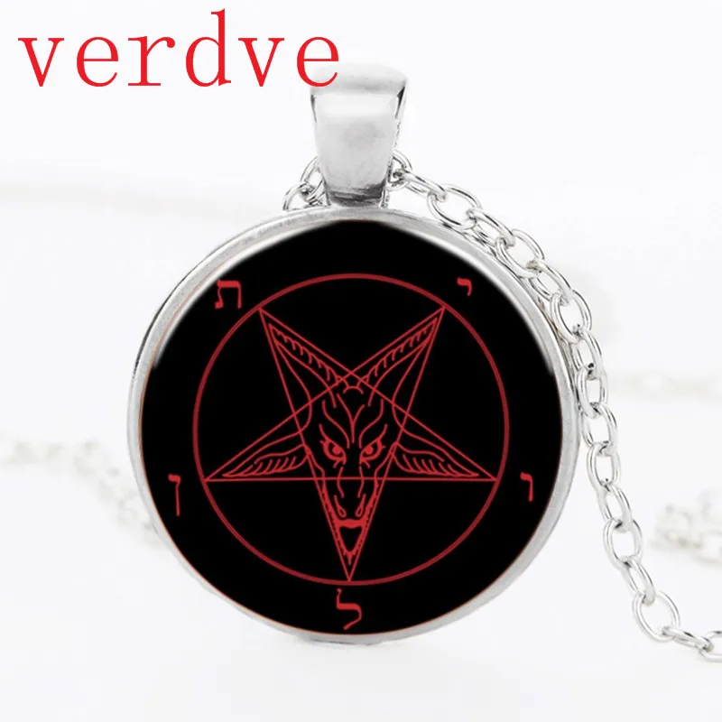 Baphomet Inverted Five-pointed Star Pendant and Goat Glass Necklace Dome Jewelry Satanism Party Gift
Baphomet Inverted Five-pointed Star Pendant and Goat Glass Necklace Dome Jewelry Satanism Party Gift