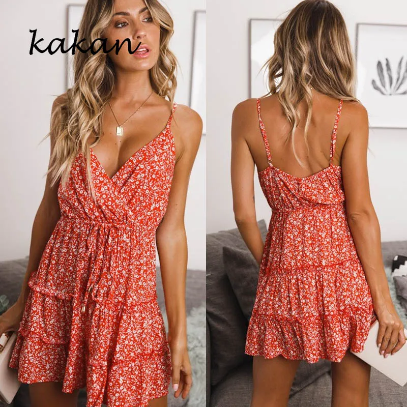 Kakan summer hot sexy women floral dress sleeveless strap dress deep V-neck tunic dress
Kakan summer hot sexy women floral dress sleeveless strap dress deep V-neck tunic dress