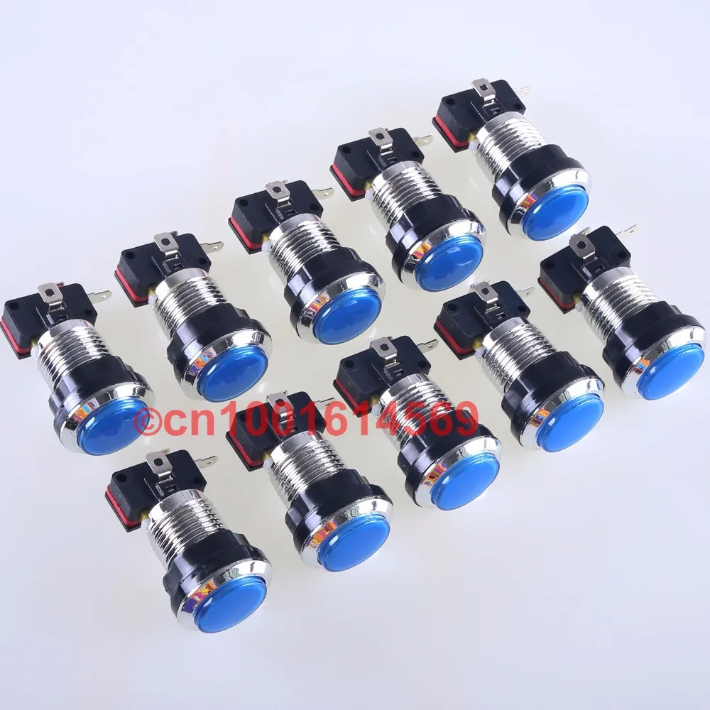 10 pcs/lot 30mm Chrome Silver Round LED Illuminate Arcade LED Button To Fighting MAME Game Raspberry Pi 2 Retropie 3B - Blue
10 pcs/lot 30mm Chrome Silver Round LED Illuminate Arcade LED Button To Fighting MAME Game Raspberry Pi 2 Retropie 3B - Blue