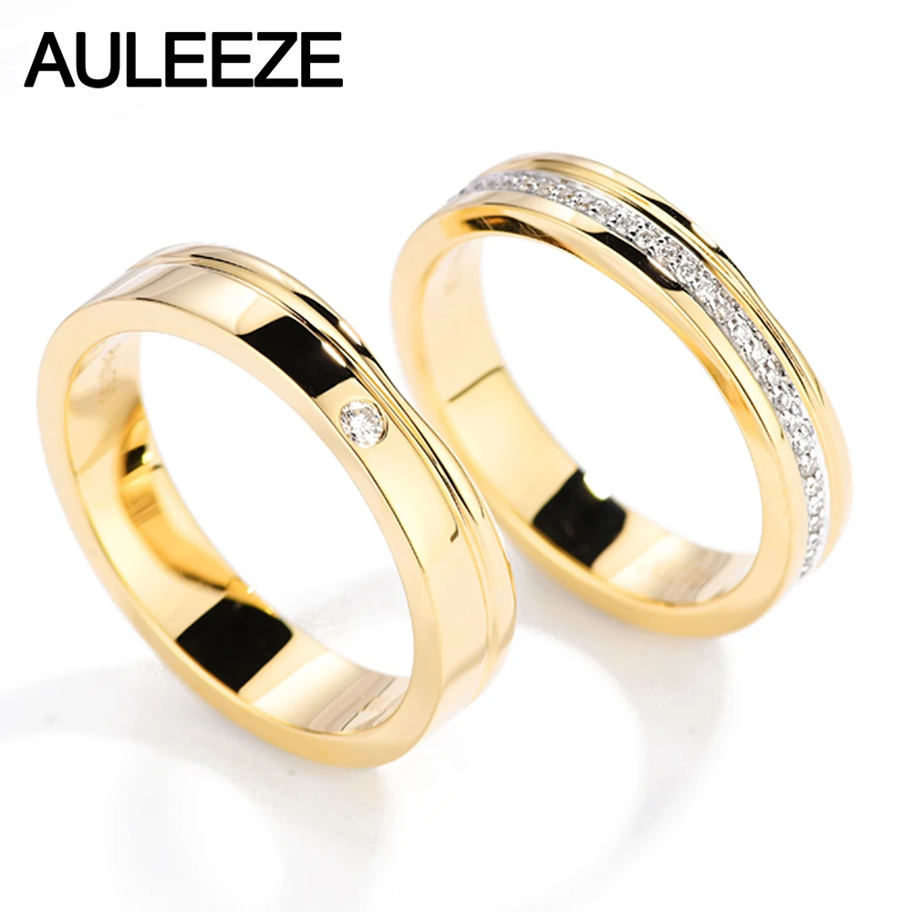 AULEEZE Solitaire 0.20cttw Round Cut Natural Diamond Couple Rings 18k Yellow Gold Men and Women Engagement Wedding Ring
AULEEZE Solitaire 0.20cttw Round Cut Natural Diamond Couple Rings 18k Yellow Gold Men and Women Engagement Wedding Ring