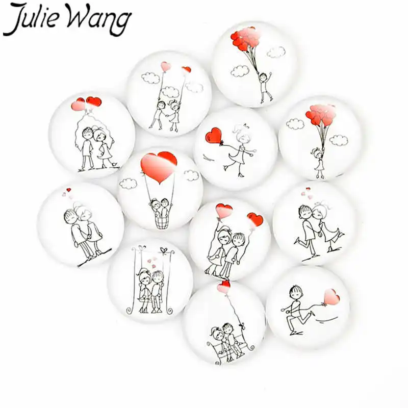 Julie Wang 50PCS 8-15mm Lovers Couple Heart Balloon Pattern Cabochons Glass Flatback Necklace Bracelet Jewelry Making Accessory
Julie Wang 50PCS 8-15mm Lovers Couple Heart Balloon Pattern Cabochons Glass Flatback Necklace Bracelet Jewelry Making Accessory