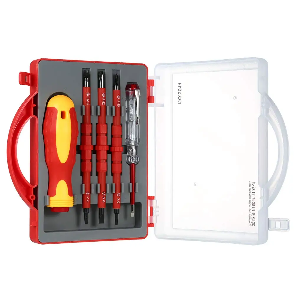 7 in 1 Multi-function Insulated Electric Hand Screwdriver Repair Tools Kit Household Tool Set with Packing Case
7 in 1 Multi-function Insulated Electric Hand Screwdriver Repair Tools Kit Household Tool Set with Packing Case