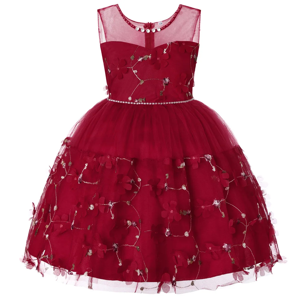 Dress Skirt Europe and America Autumn and Winter Sleeveless Flowers Christmas Big Girls Princess Dress Small Host Performance
Dress Skirt Europe and America Autumn and Winter Sleeveless Flowers Christmas Big Girls Princess Dress Small Host Performance