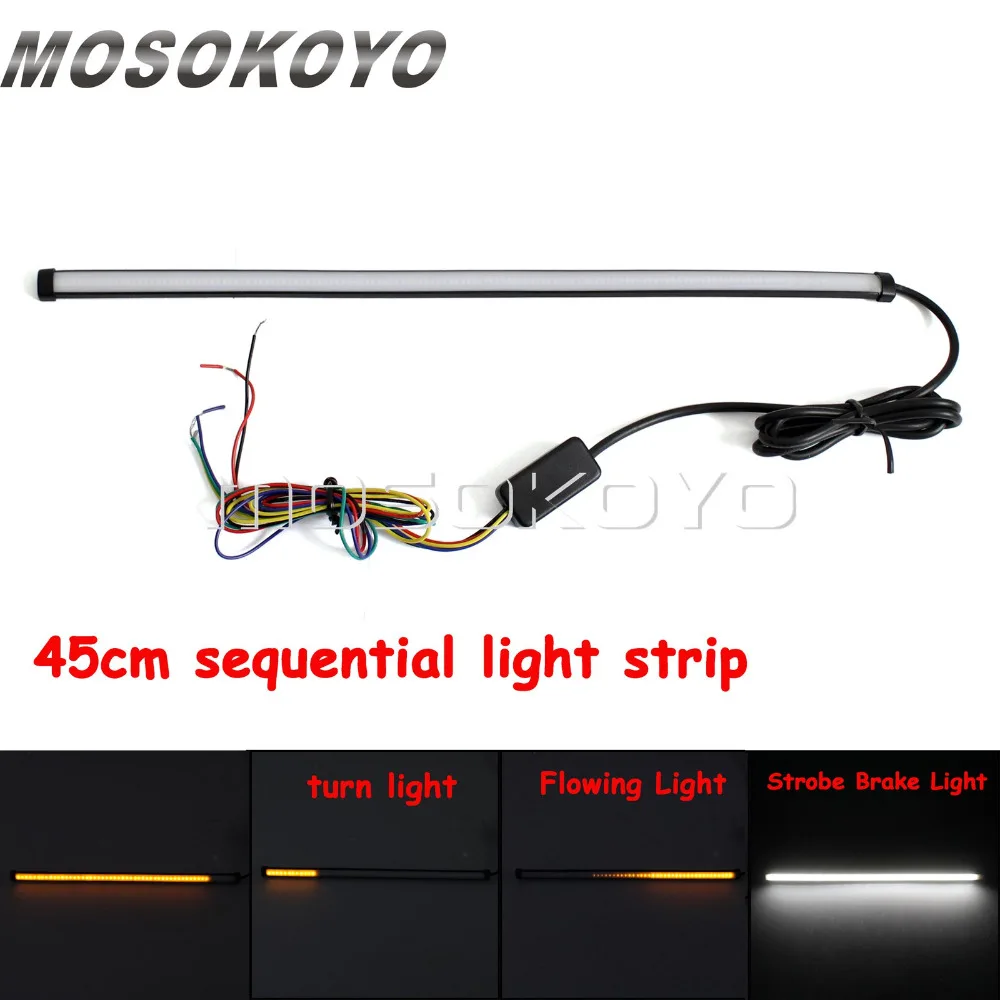 Strobe Brake Light Motorcycle LED Sequential Light Strip 45cm Flowing Amber Turn Signal Light Strips Tube
Strobe Brake Light Motorcycle LED Sequential Light Strip 45cm Flowing Amber Turn Signal Light Strips Tube