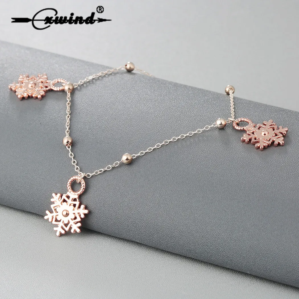 Fashion Snowflake Bead Charms Pendant Anklets for Women Luxury Rose Gold Foot Chain Leg Ankle Bracelet Jewelry Accessory
Fashion Snowflake Bead Charms Pendant Anklets for Women Luxury Rose Gold Foot Chain Leg Ankle Bracelet Jewelry Accessory
