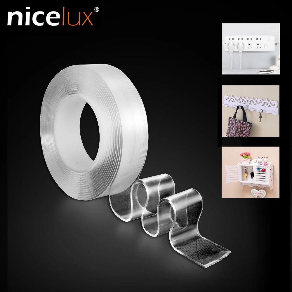 1/2/3/5m Transparent nano-tape Washable Reusable Double-Sided tape Adhesive Nano Sticker Removable Universal Disks Glue
1/2/3/5m Transparent nano-tape Washable Reusable Double-Sided tape Adhesive Nano Sticker Removable Universal Disks Glue