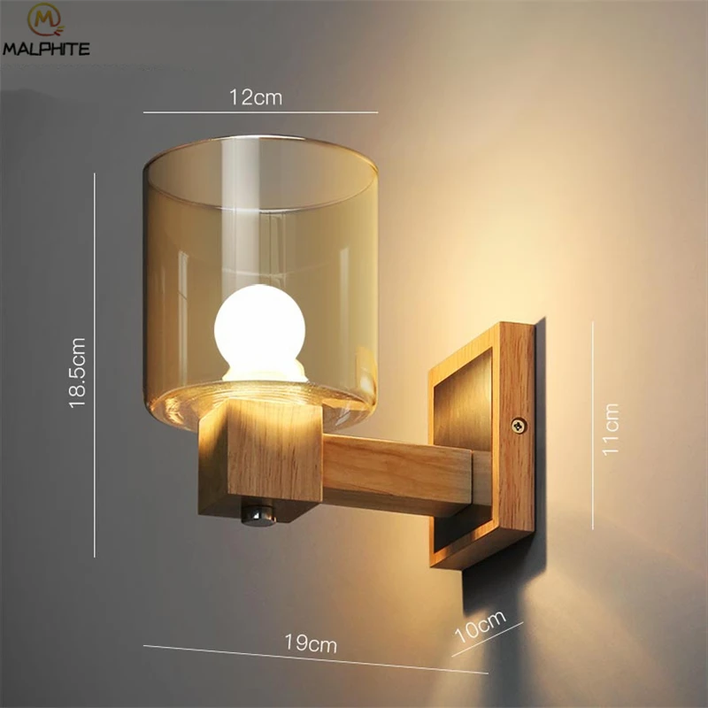 Modern Wood LED Wall Lamp Brown Glass Cover mirror wall Light Corridor bedroom Lighting fixture industrial decor luminaire
Modern Wood LED Wall Lamp Brown Glass Cover mirror wall Light Corridor bedroom Lighting fixture industrial decor luminaire