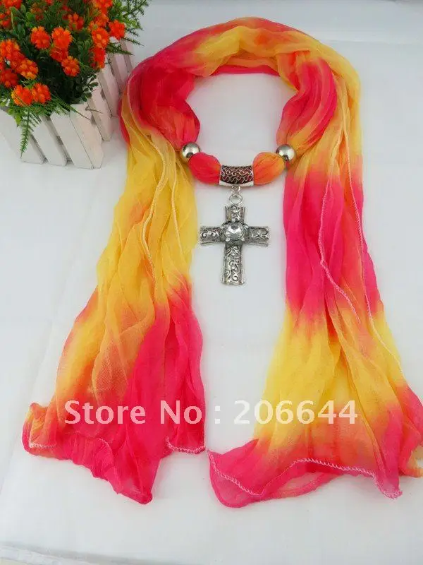 Gauze charm polyester scarves Suitable for women's hair scarf alloy cross and CZdiamond pendant
Gauze charm polyester scarves Suitable for women's hair scarf alloy cross and CZdiamond pendant