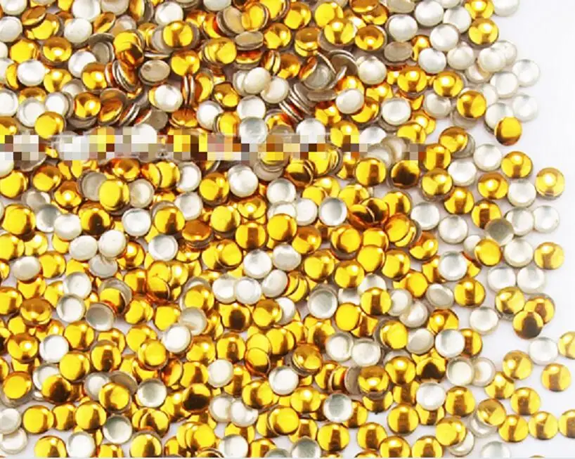 100 шт./упак. круглые металлические украшения для ногтей Liu золотистый/серебристый