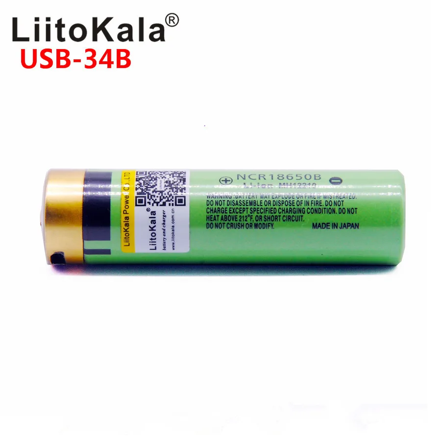 LiitoKala New USB 18650 Battery 3.7V 3400 mAh Li-ion Rechargeable with LED indicator DC charging | Электроника