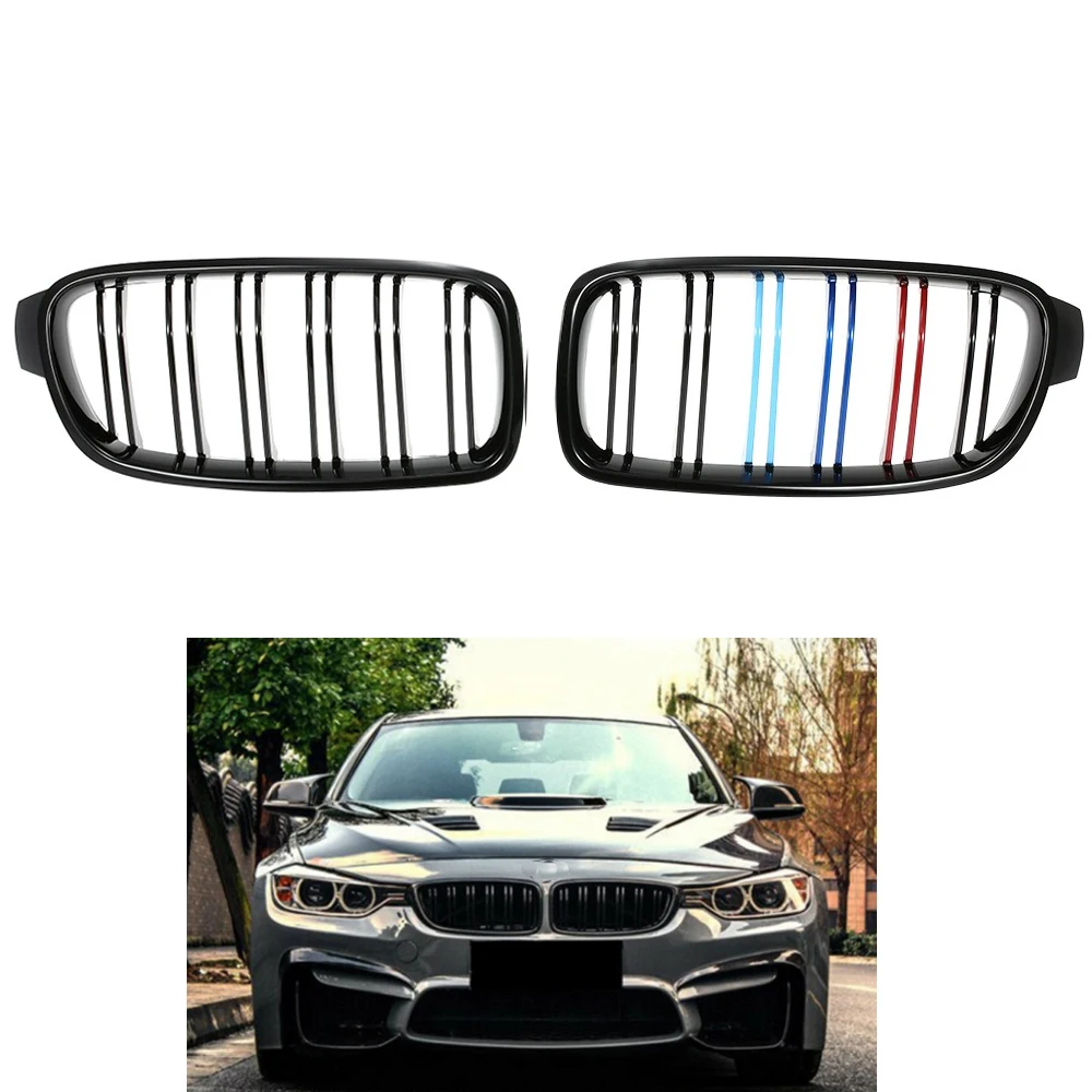 Пара глянцевой черной двойной планки, m-цветная гоночная решетка для BMW F30 F35 12-15
Пара глянцевой черной двойной планки, m-цветная гоночная решетка для BMW F30 F35 12-15