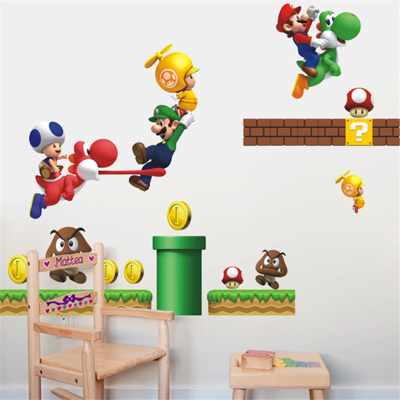 Наклейки для стен из ПВХ спальни домашнего декора|decals bike|decal bannermario wall decal |