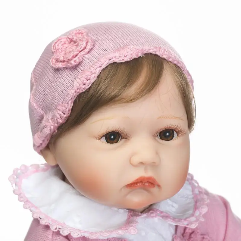 55 см bebe мягкая силиконовая кукла для новорожденных игрушки девочек реалистичные
