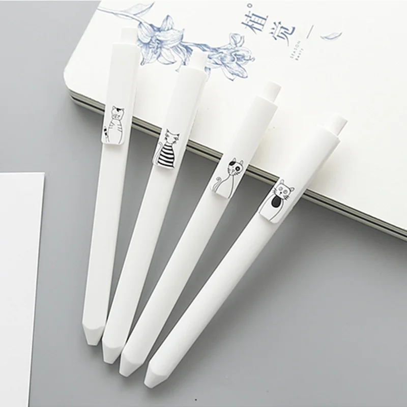 4pcs Cute Cat Family Gel Pen Pure White Triangle Click Type Roller Ball Black Color Pens Signature Office School student F726
4pcs Cute Cat Family Gel Pen Pure White Triangle Click Type Roller Ball Black Color Pens Signature Office School student F726